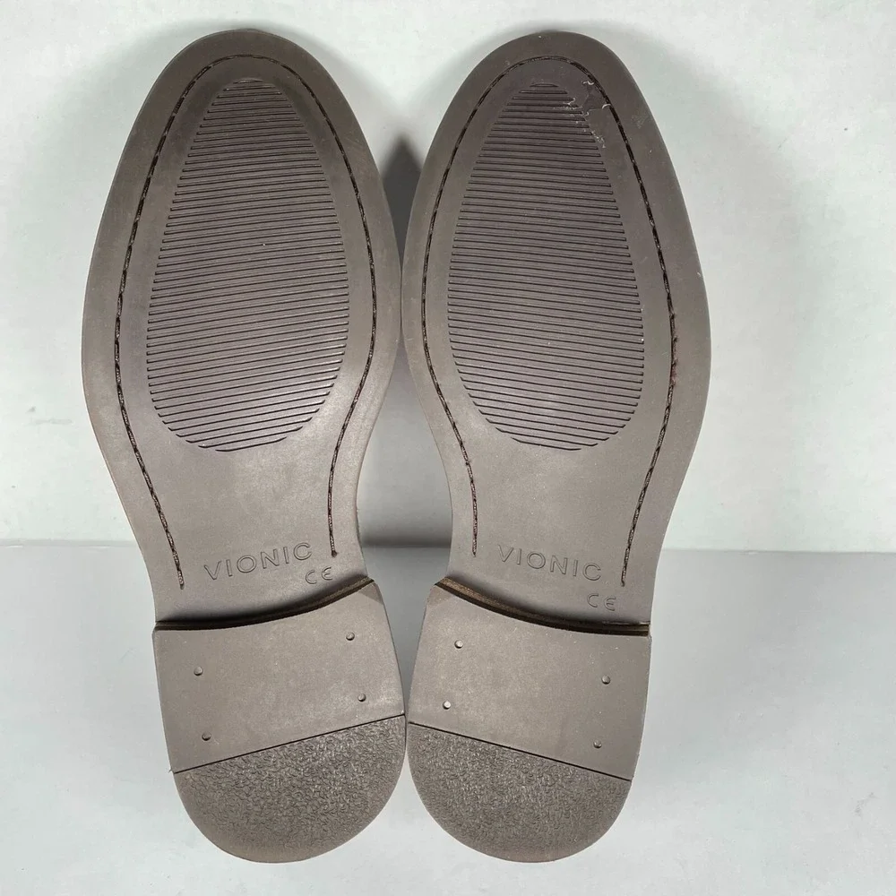 Vionic Bruno Oxford Shoes Mens Size 8.5 Gray Suede Wingtip Lace Up Casual Dress